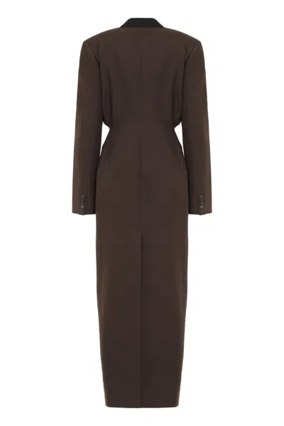 Khaite Bellow Coat In Brown