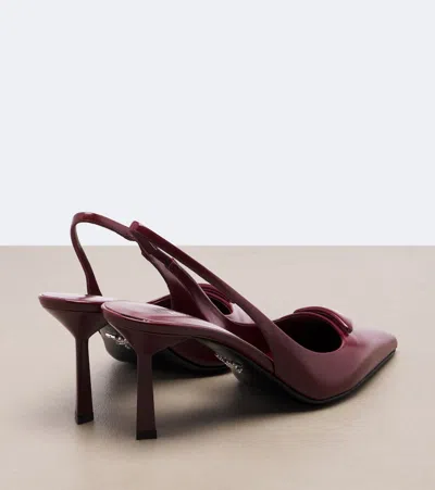 Prada Slingback Pumps In Leather With Brushed Finish In Red