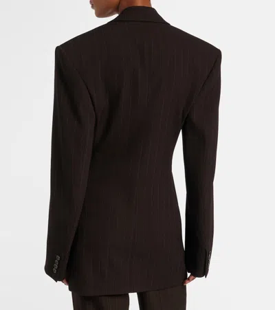 Saint Laurent Wool-blend Blazer In Brown