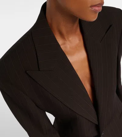 Saint Laurent Wool-blend Blazer In Brown