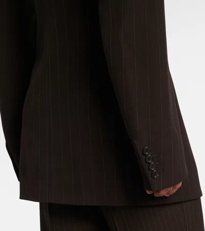 Saint Laurent Wool-blend Blazer In Brown
