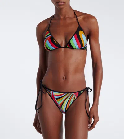 Pucci Iride Triangle Bikini Top In Multi