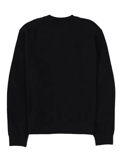 Givenchy Crew Neck Long Sleeve Ribbed Sweatshirt In Black