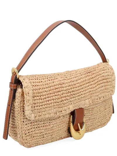 Staud Natural Harlow Medium Shoulder Bag In Beige