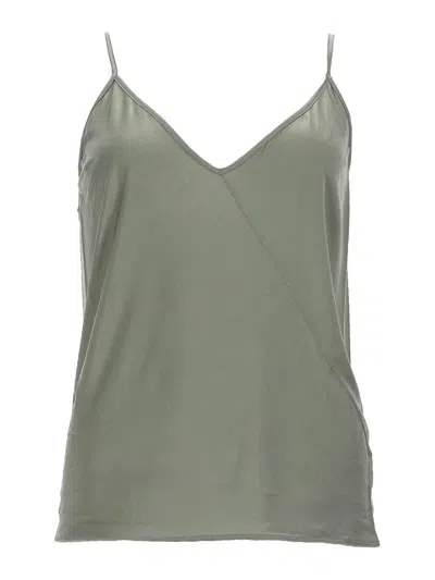 Rick Owens Grey Solid V Neck Top In Grey