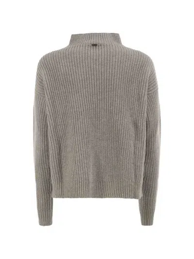 Herno Cable Knit Sweater In Grey