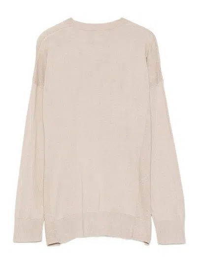 Alpha Studio Crew Neck Sweater In Beige