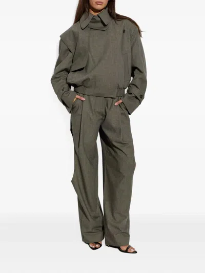 Christopher Esber Cropped Trench Jacket In Grey