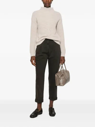 Herno Cable Knit Sweater In Beige