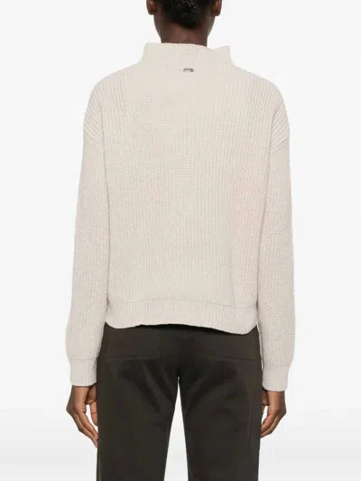 Herno Cable Knit Sweater In Beige