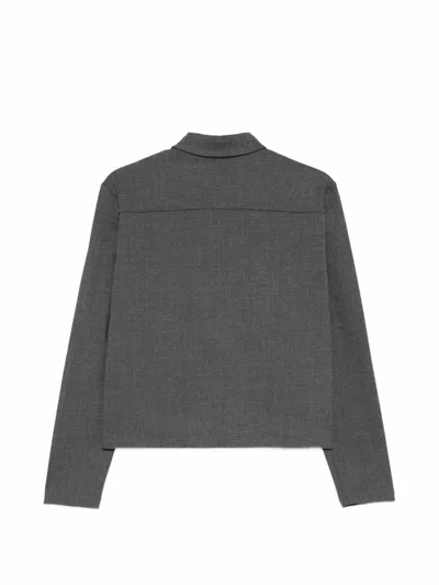 Jil Sander Zip-up Classic-collar Jacket In Gray