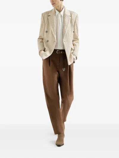 Brunello Cucinelli Pull On Trousers In Brown