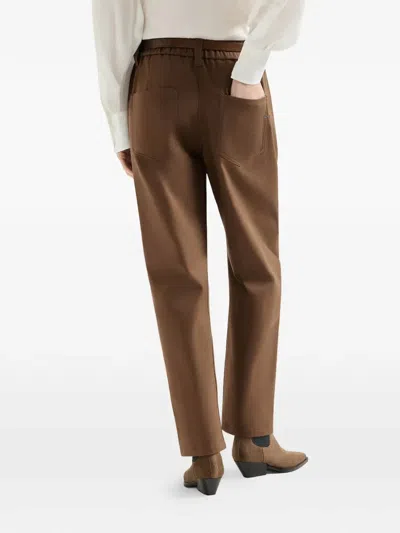 Brunello Cucinelli Pull On Trousers In Brown