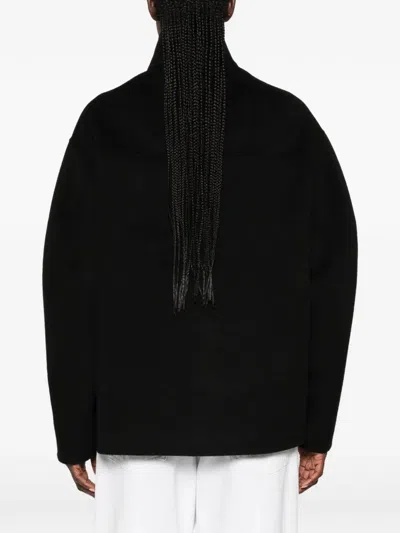 Rohe Double Faced Wool Blend Jacket In Black