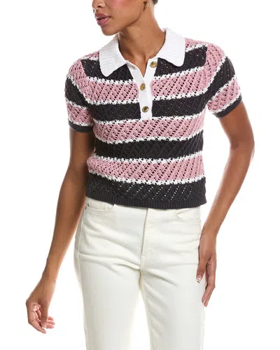 Rd Style Elei Short Sleeve Polo Neck Pullover In Gray