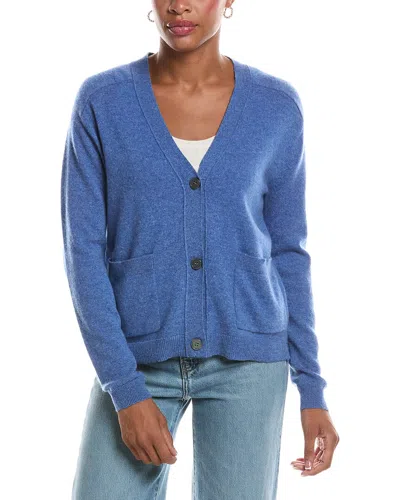 Incashmere Button Front Patch Pocket Cashmere Cardigan In Grey