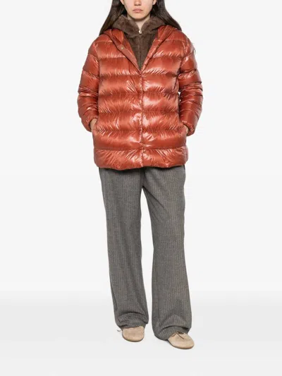 Herno Quilted Down Jacket In Brown