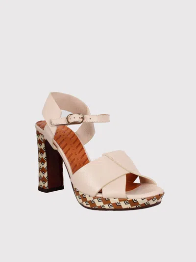 Chie Mihara Patterned-heel Cross-over Sandals In Multi