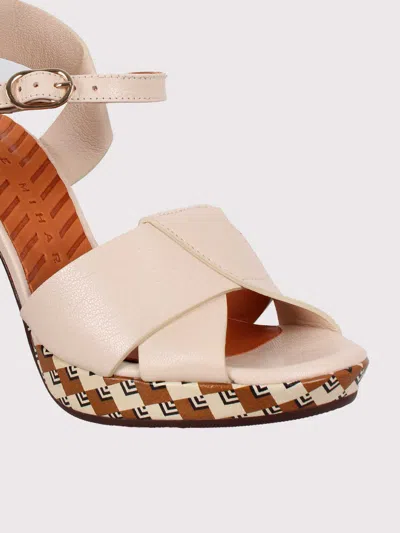 Chie Mihara Patterned-heel Cross-over Sandals In Multi