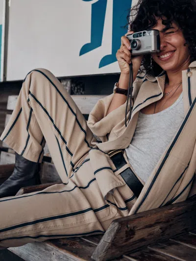 Faherty Tideweave Dockside Pants In Saddle Ridge Stripe