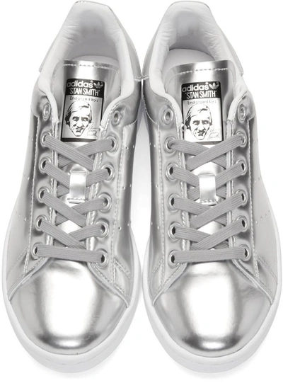 Shop Adidas Originals Silver Stan Smith Sneakers