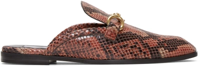 Stella Mccartney Python-effect Faux-leather Backless Loafers