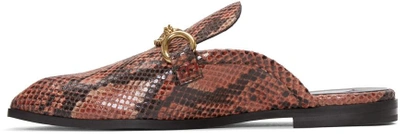 Stella Mccartney Python-effect Faux-leather Backless Loafers