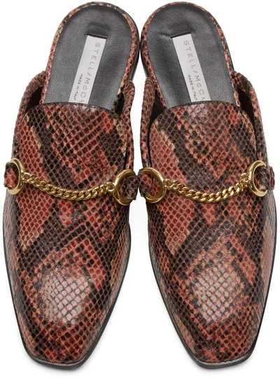 Stella Mccartney Python-effect Faux-leather Backless Loafers