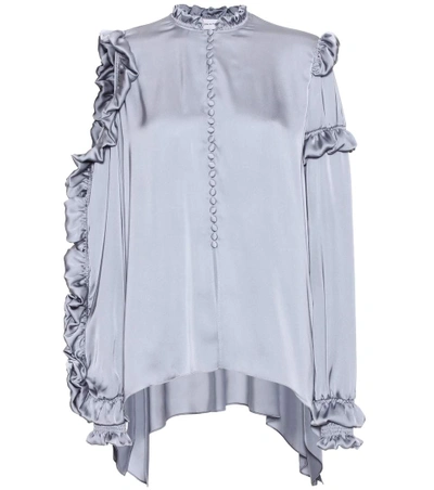 Shop Magda Butrym Lecce Silk Blouse In Grey