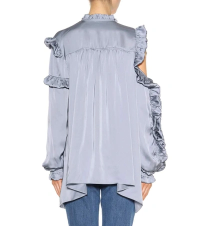 Shop Magda Butrym Lecce Silk Blouse In Grey