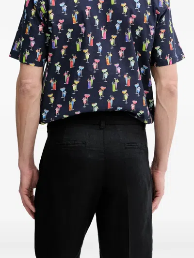 Benetton Buttoned Bermuda Shorts In Black