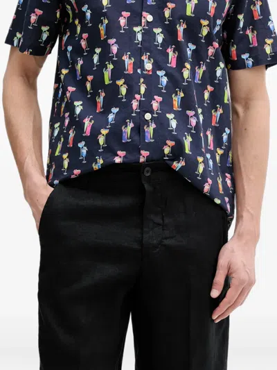 Benetton Buttoned Bermuda Shorts In Black