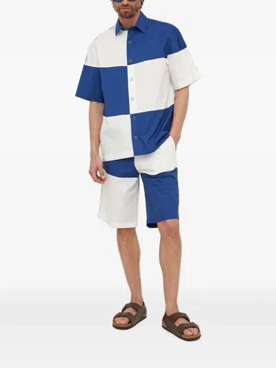 Benetton Checked-pattern Buttoned Shirt In Blue
