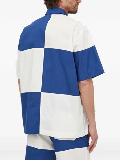 Benetton Checked-pattern Buttoned Shirt In Blue