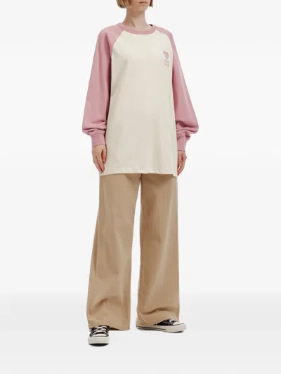 Fingercroxx Raglan-sleeve T-shirt In Neutrals