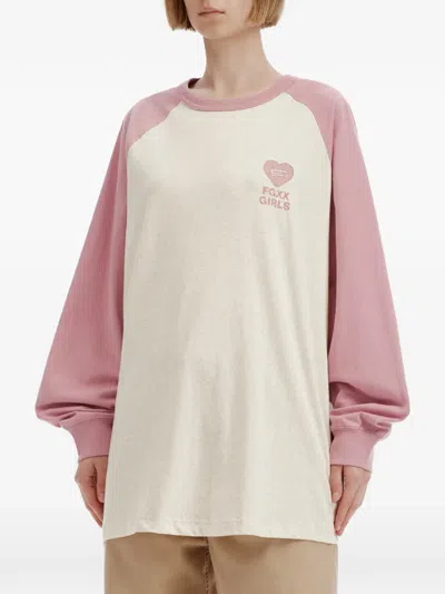 Fingercroxx Raglan-sleeve T-shirt In Neutrals