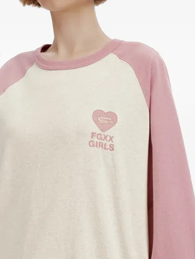 Fingercroxx Raglan-sleeve T-shirt In Neutrals