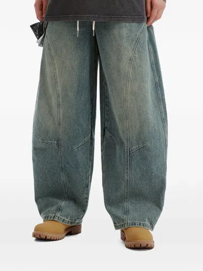 Musium Div. Panelled Drawstring Jeans In Green