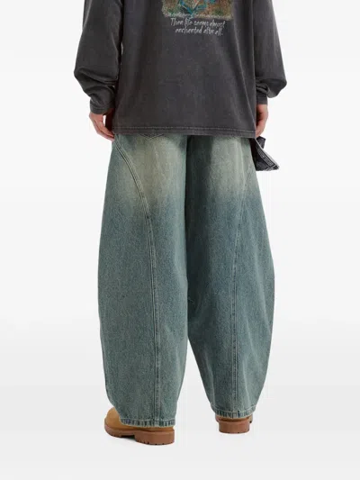 Musium Div. Panelled Drawstring Jeans In Green