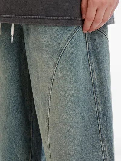 Musium Div. Panelled Drawstring Jeans In Green