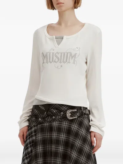 Musium Div. Logo-print Layered-effect T-shirt In Brown