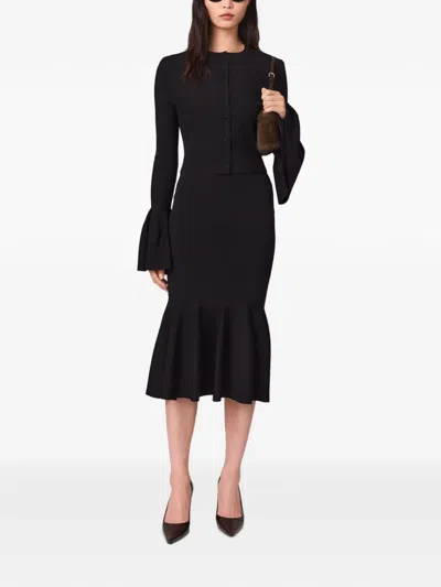 Stella Mccartney Compact-knit Flared Midi Skirt In Pattern