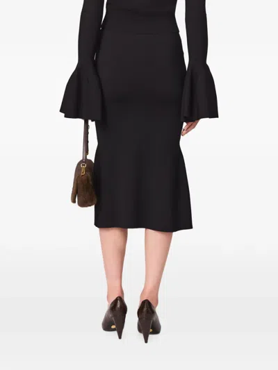 Stella Mccartney Compact-knit Flared Midi Skirt In Pattern