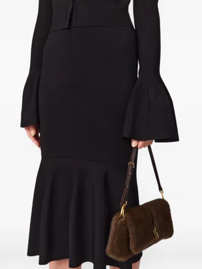 Stella Mccartney Compact-knit Flared Midi Skirt In Pattern