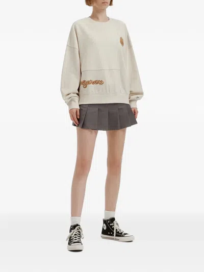 Fingercroxx Patchwork Logo-embroidered Sweater In Neutrals