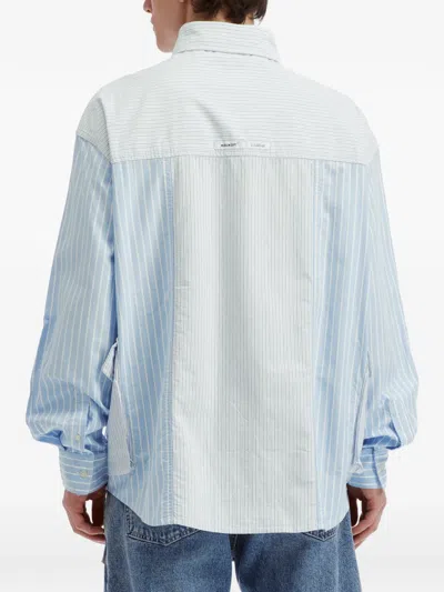 Musium Div. Patchwork Striped Shirt In Blue