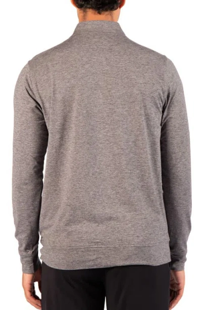 Tailorbyrd Brushed Melange Quarter Zip Pullover In Gray