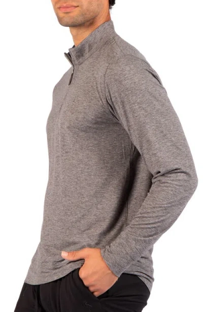 Tailorbyrd Brushed Melange Quarter Zip Pullover In Gray