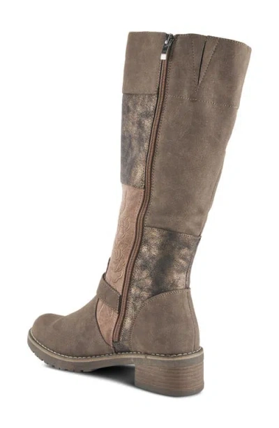 Patrizia By Spring Step Collage Faux Leather Tall Boot In Brown Multi