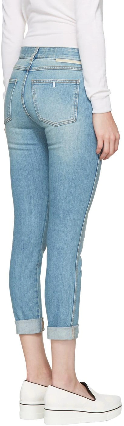 Shop Stella Mccartney Blue Surf Patch Skinny Boyfriend Jeans